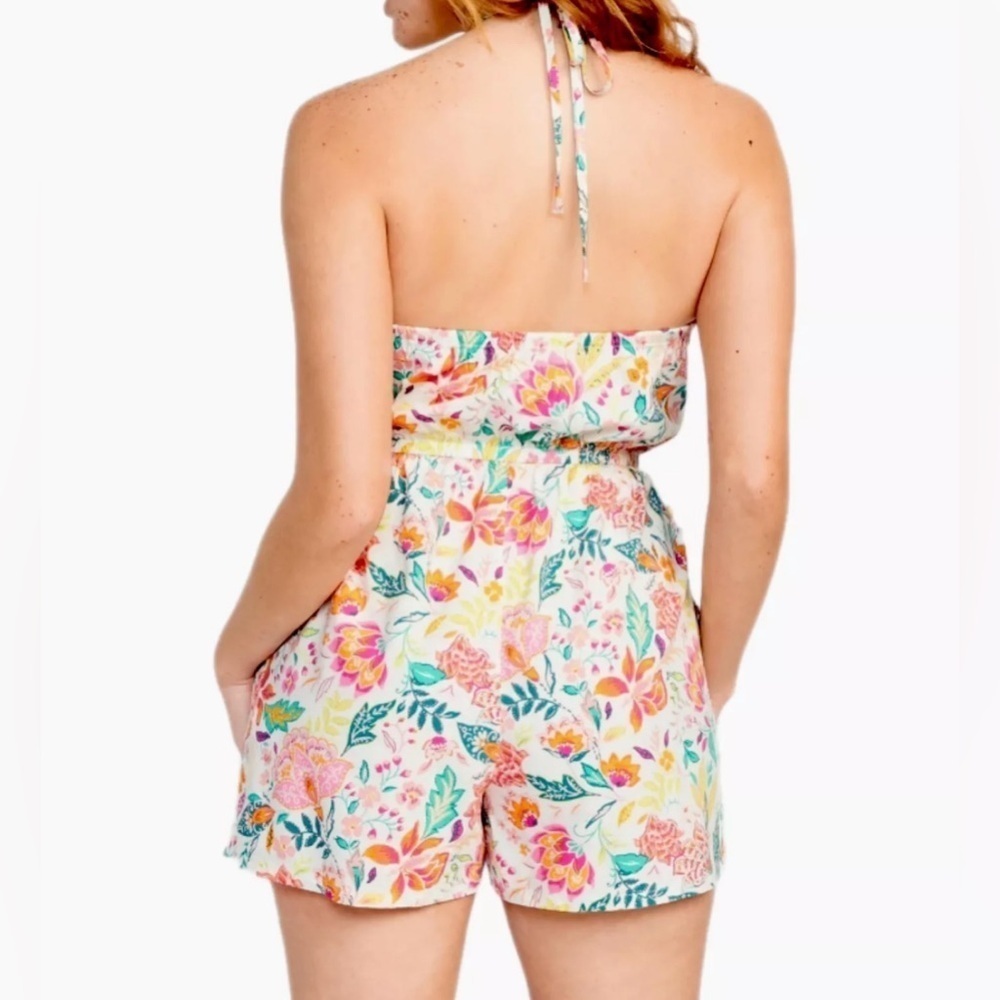 Old Navy Women’s Fit and Flare Floral O’Ring One-Piece Romper Size Large - Picture 3 of 11